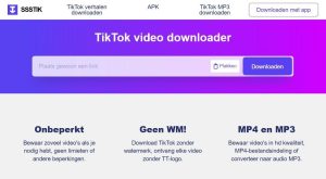 HOME sssTik interface voor TikTok video's downloaden zonder watermerk - snelle en gratis downloadtool